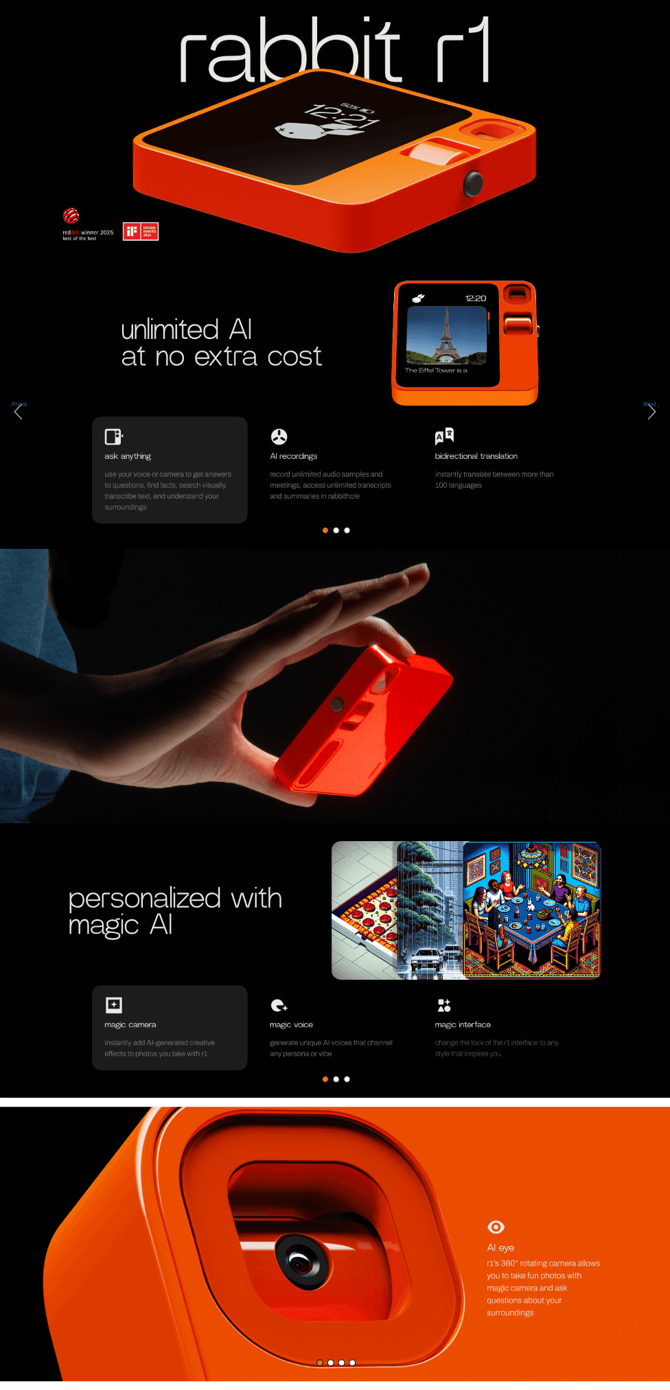 Premium A+ Content for Amazon.com: rabbit r1 Voice-Activated AI Assistant Device