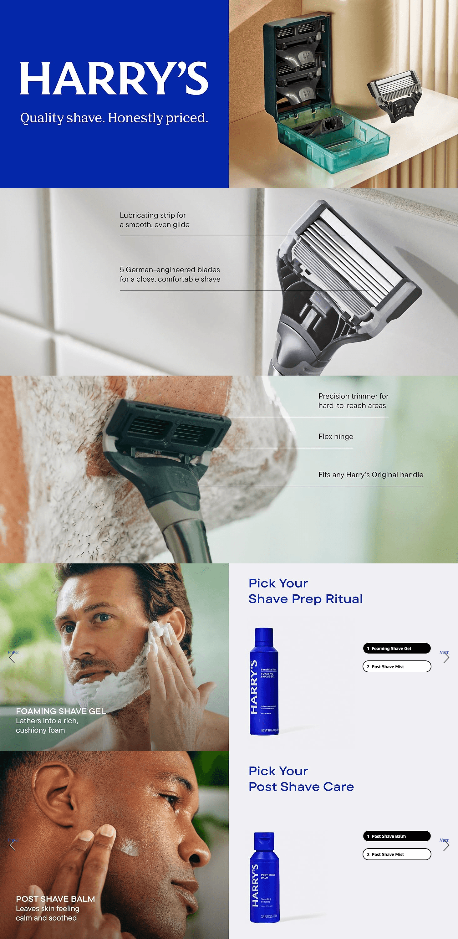 Premium A+ Content for Amazon.com: Harry's Razor Blades for Men