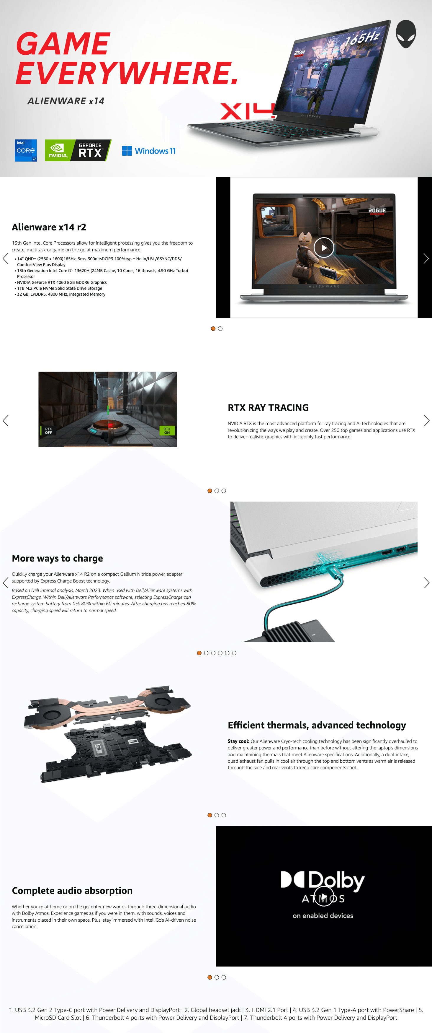 Premium A+ Content for Amazon.com: Alienware x14 R2 Gaming Laptop 14" QHD+ 165Hz G-Sync