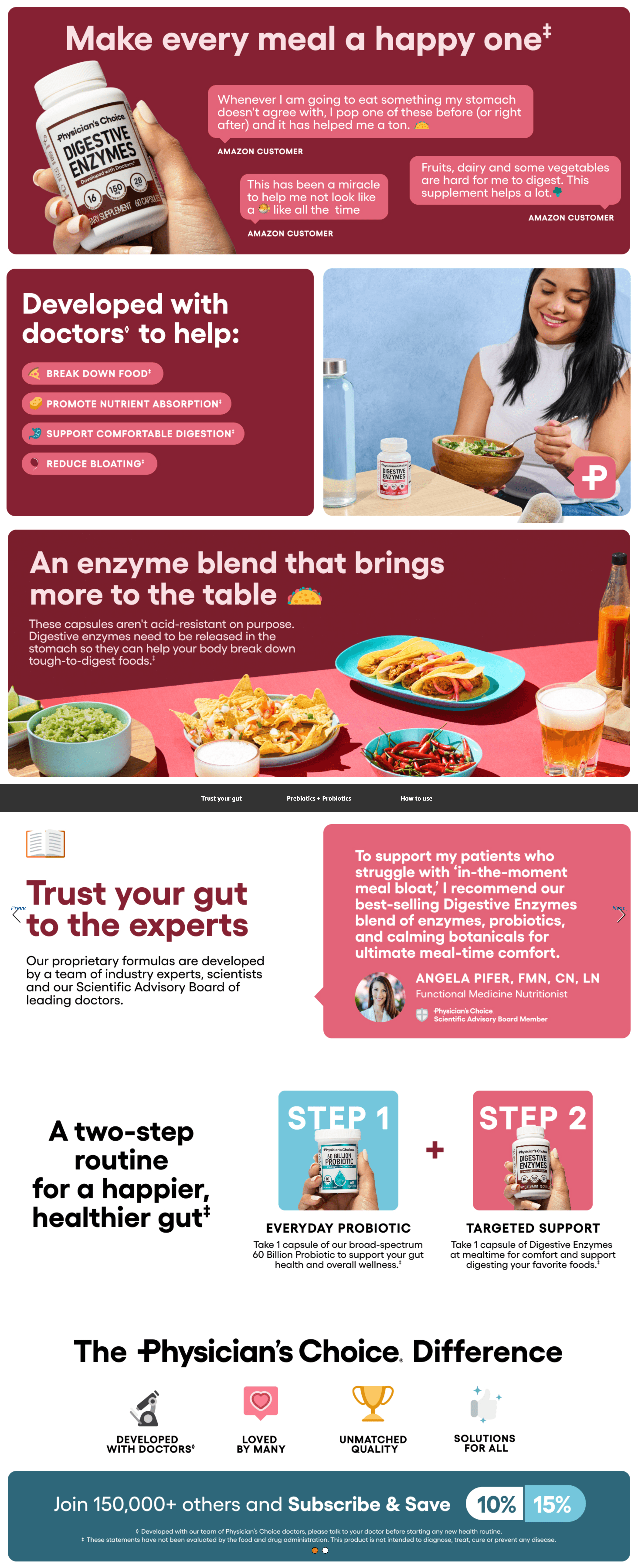 Premium A+ Content for Amazon.com: Physician's CHOICE Digestive Enzymes