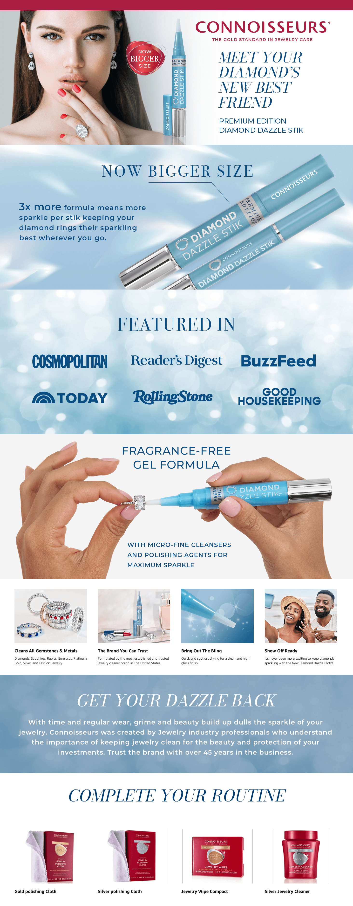 Premium A+ Content for Amazon.com: CONNOISSEURS Diamond Dazzle Stik