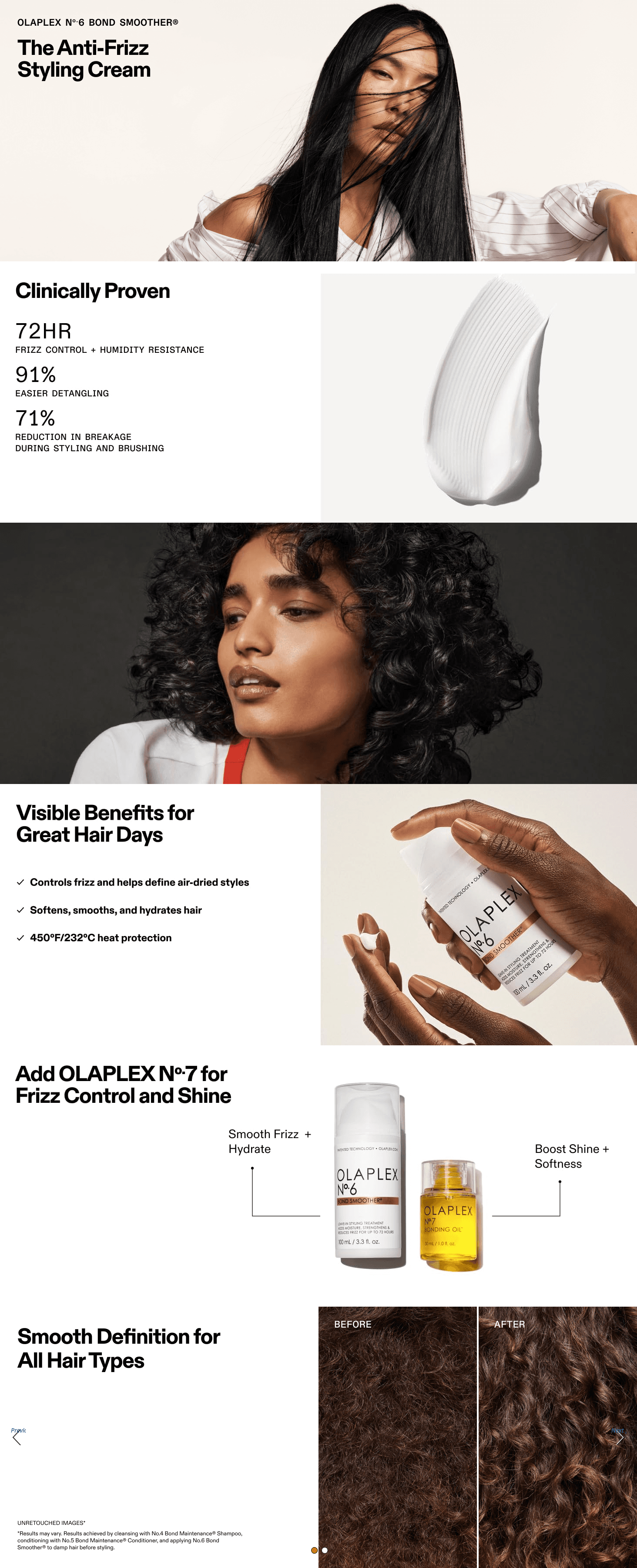 Premium A+ Content for Amazon.com: Olaplex No. 6 Bond Smoother