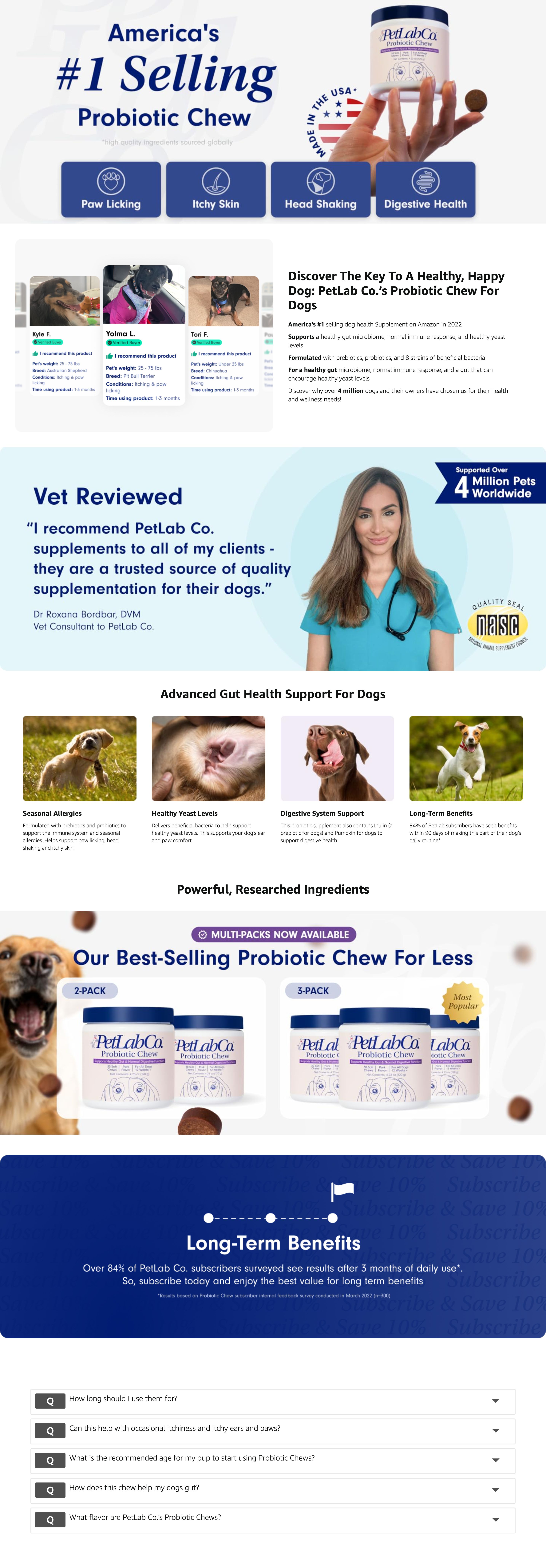 Premium A+ Content for Amazon.com : PetLab Co. Probiotics for Dogs
