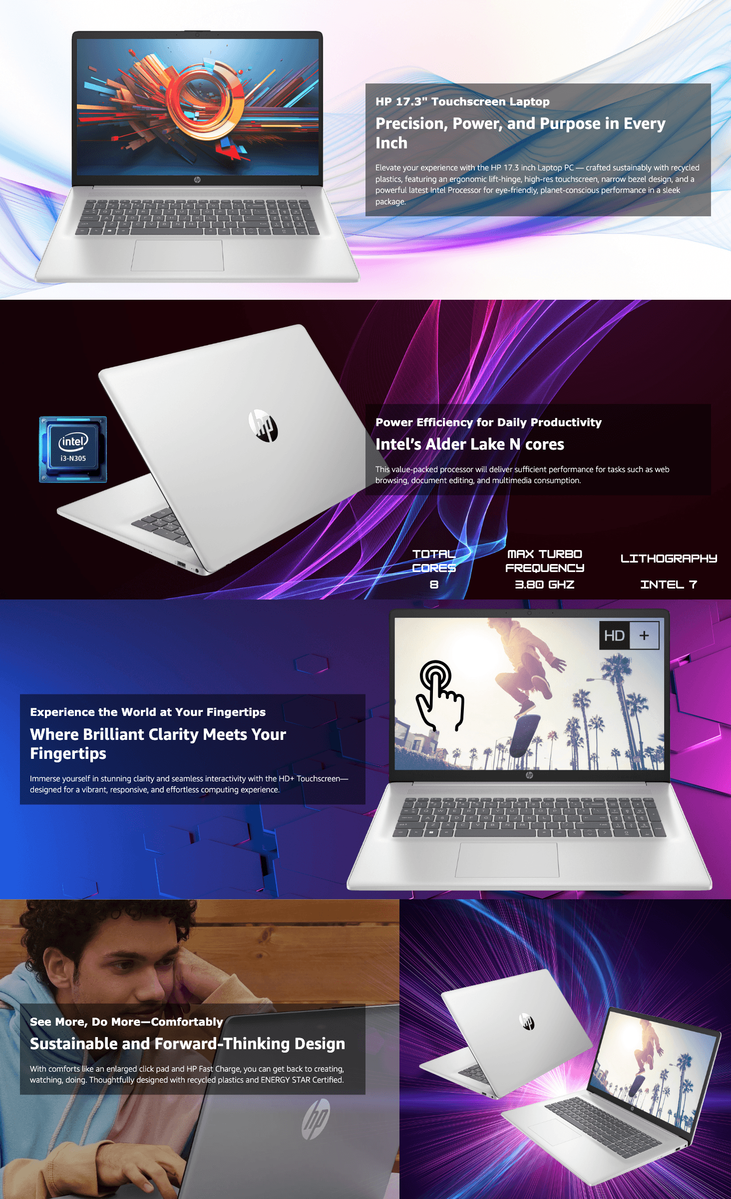 Premium A+ Content for Amazon.com: HP Premium 17.3" Touchscreen Laptop
