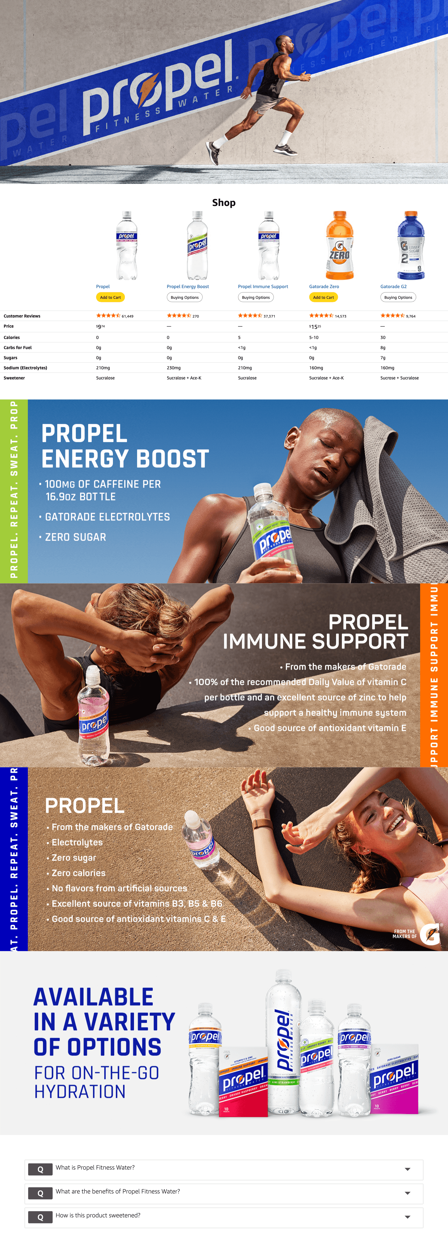 Premium A+ Content for Amazon.com: Propel
