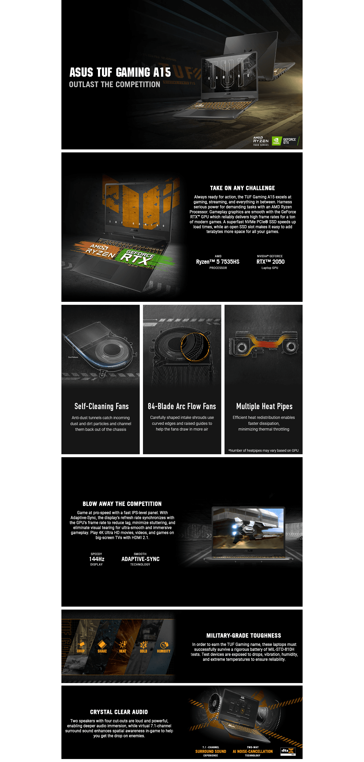 Premium A+ Content for Amazon.com: ASUS TUF Gaming A15 Gaming Laptop