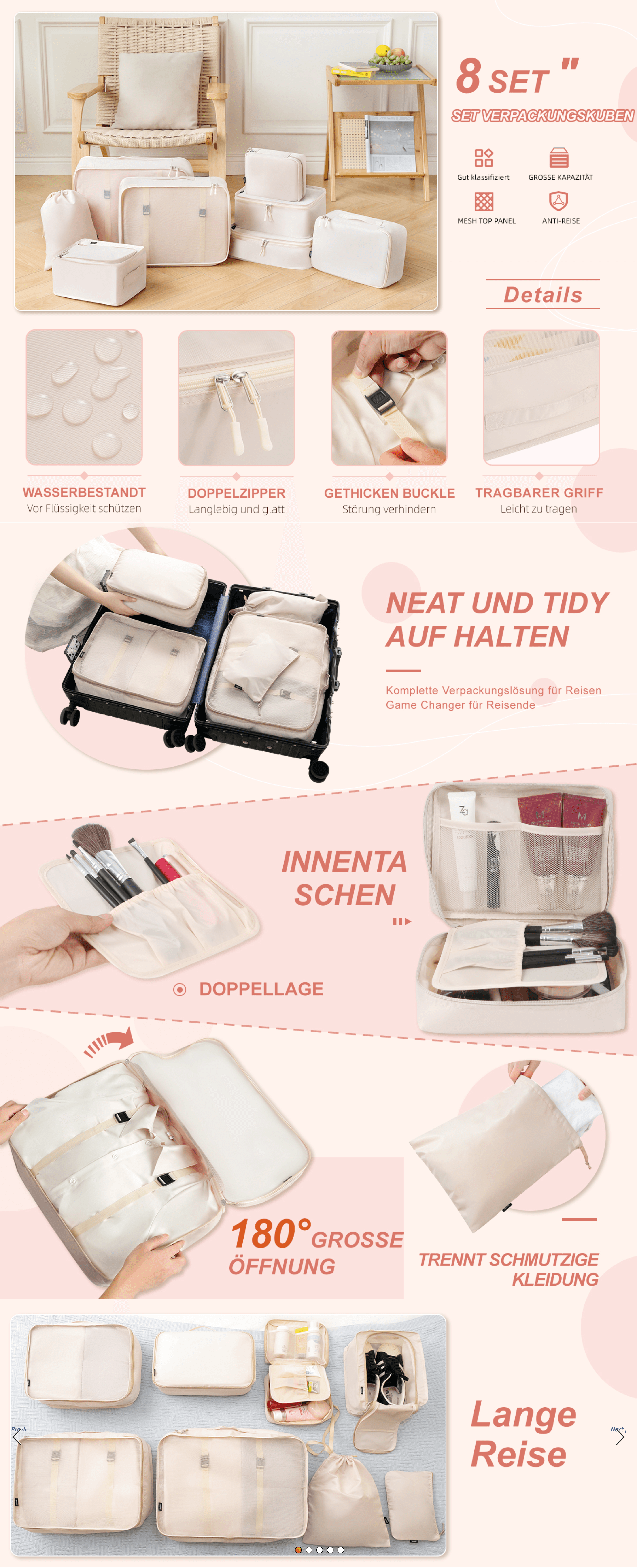 Premium A+ Content for BAGAIL 8 Teilige Packwürfel