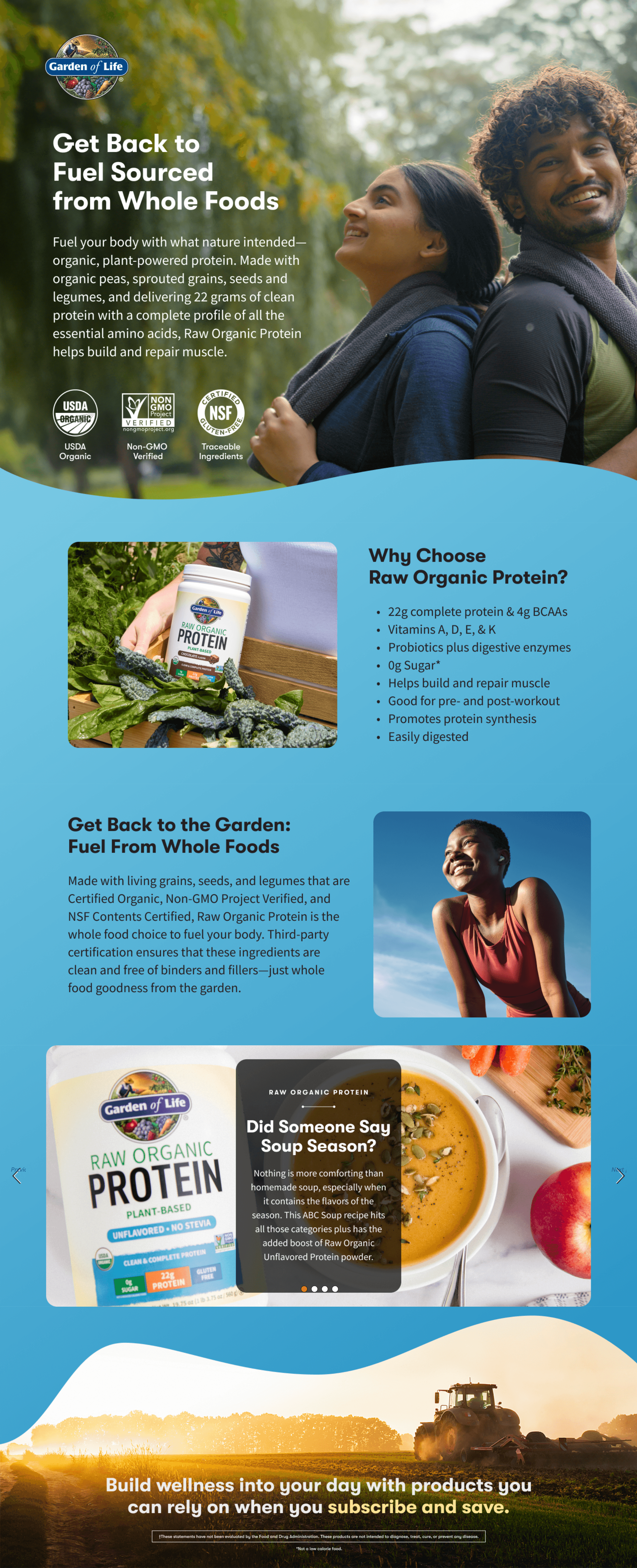 Premium A+ Content for Amazon.com: Garden of Life Protein Powder