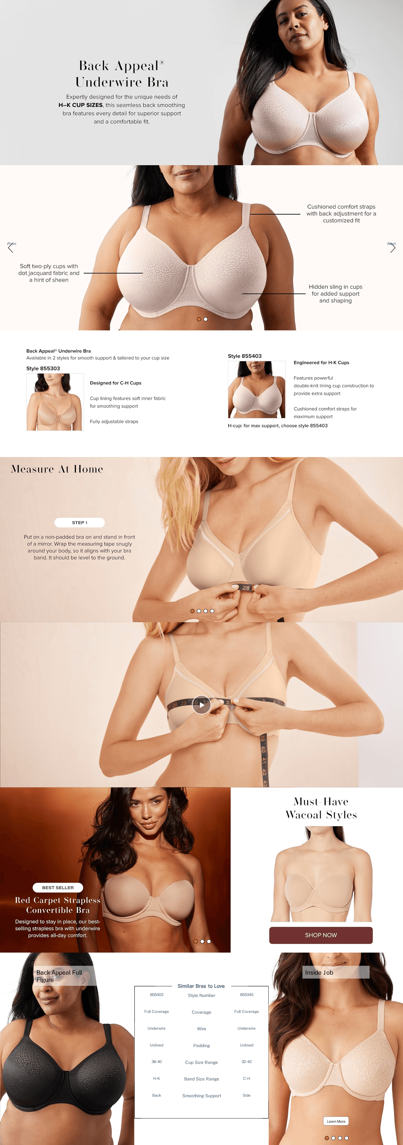 Premium A+ Content for Wacoal Women's Back Appeal Unlined Full Coverage Underwire Bra