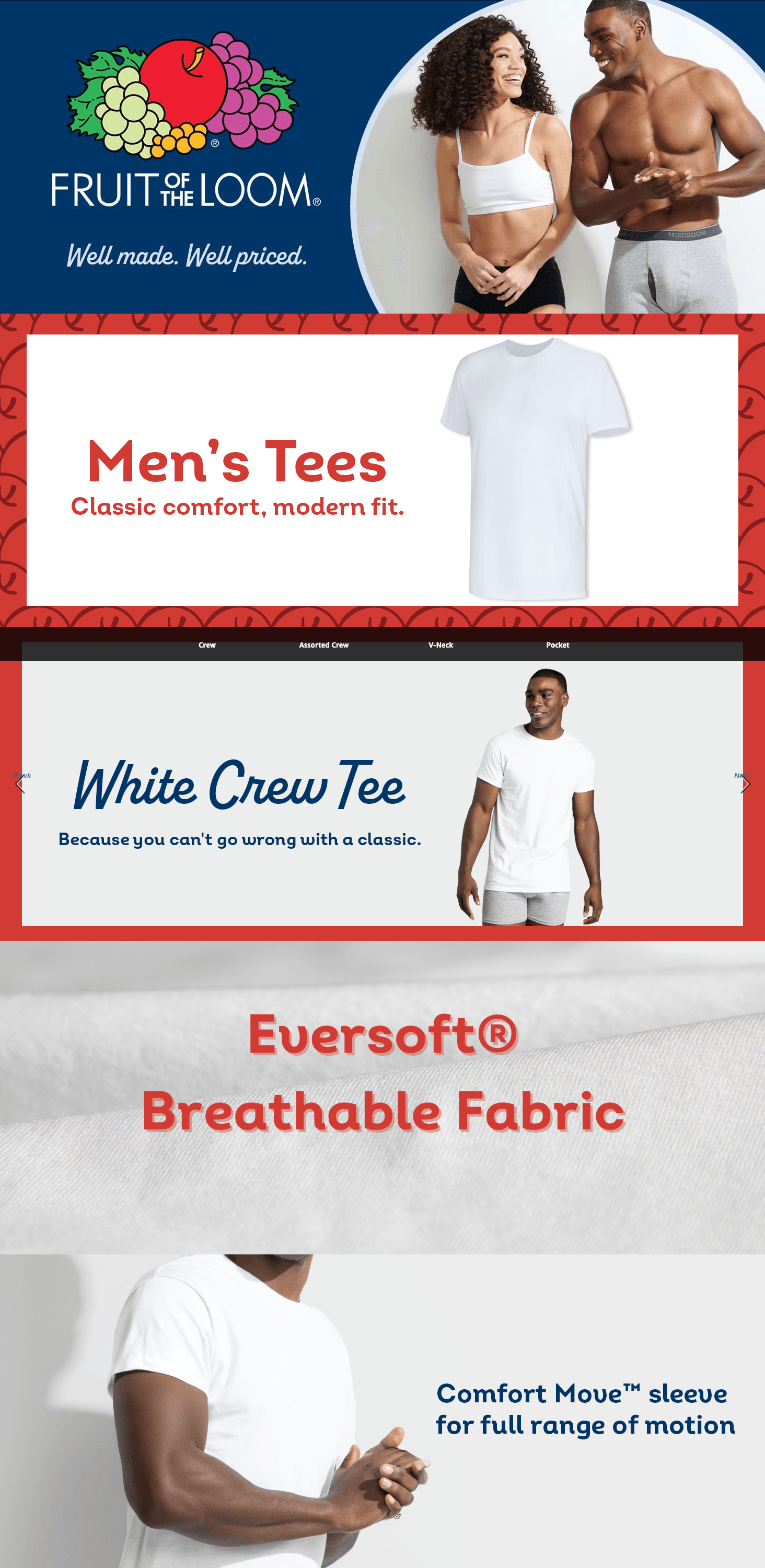 Premium A+ Content for Fruit of the Loom Men's Stay Tucked Crew T-Shirt