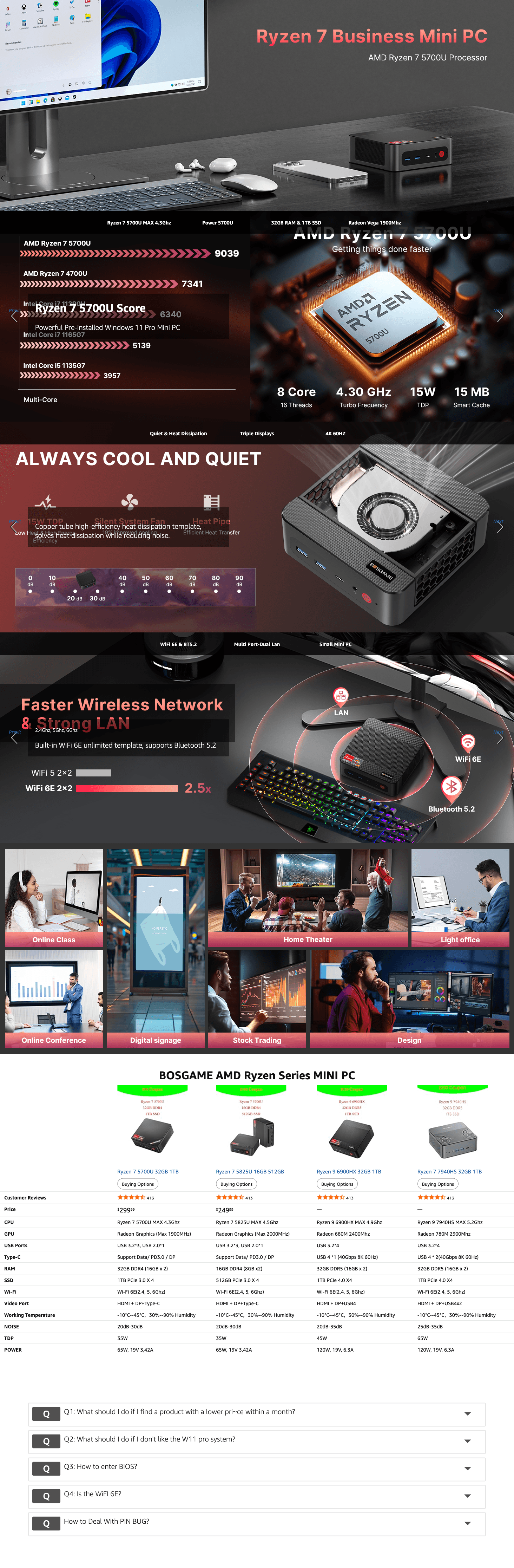 Premium A+ Content for Amazon.com: BOSGAME P4 Light Gaming Mini PC