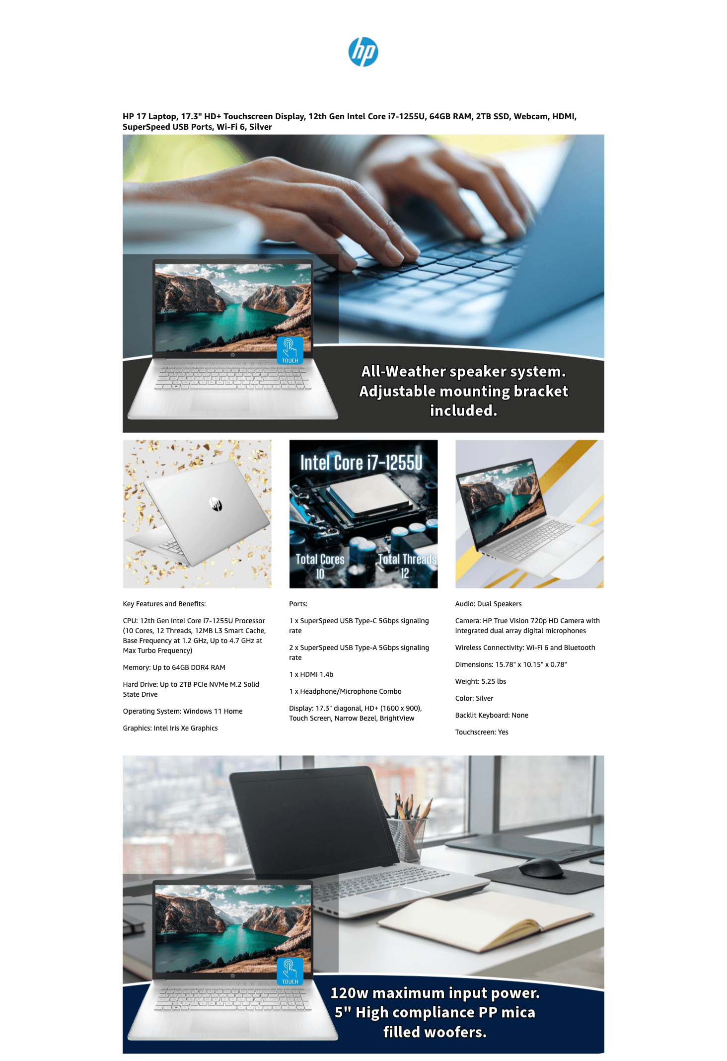 Premium A+ Content for Amazon.com: HP 17 Laptop