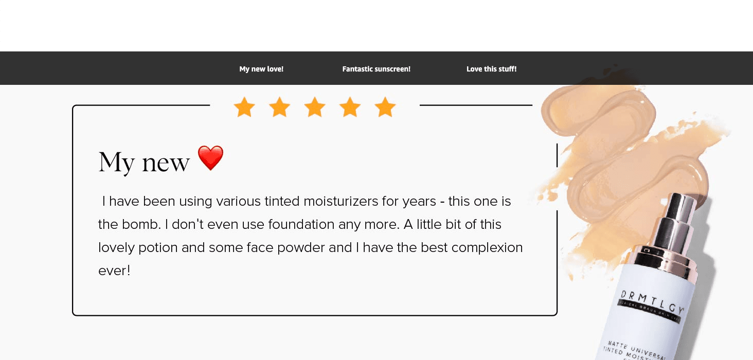 Premium A+ Content for Amazon.com: DRMTLGY Matte Tinted Moisturizer SPF 46
