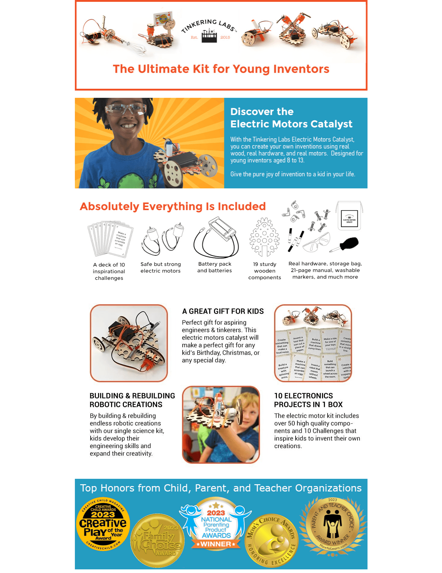 Premium A+ Content for Amazon.com: Tinkering Labs Robotics Engineering Kit