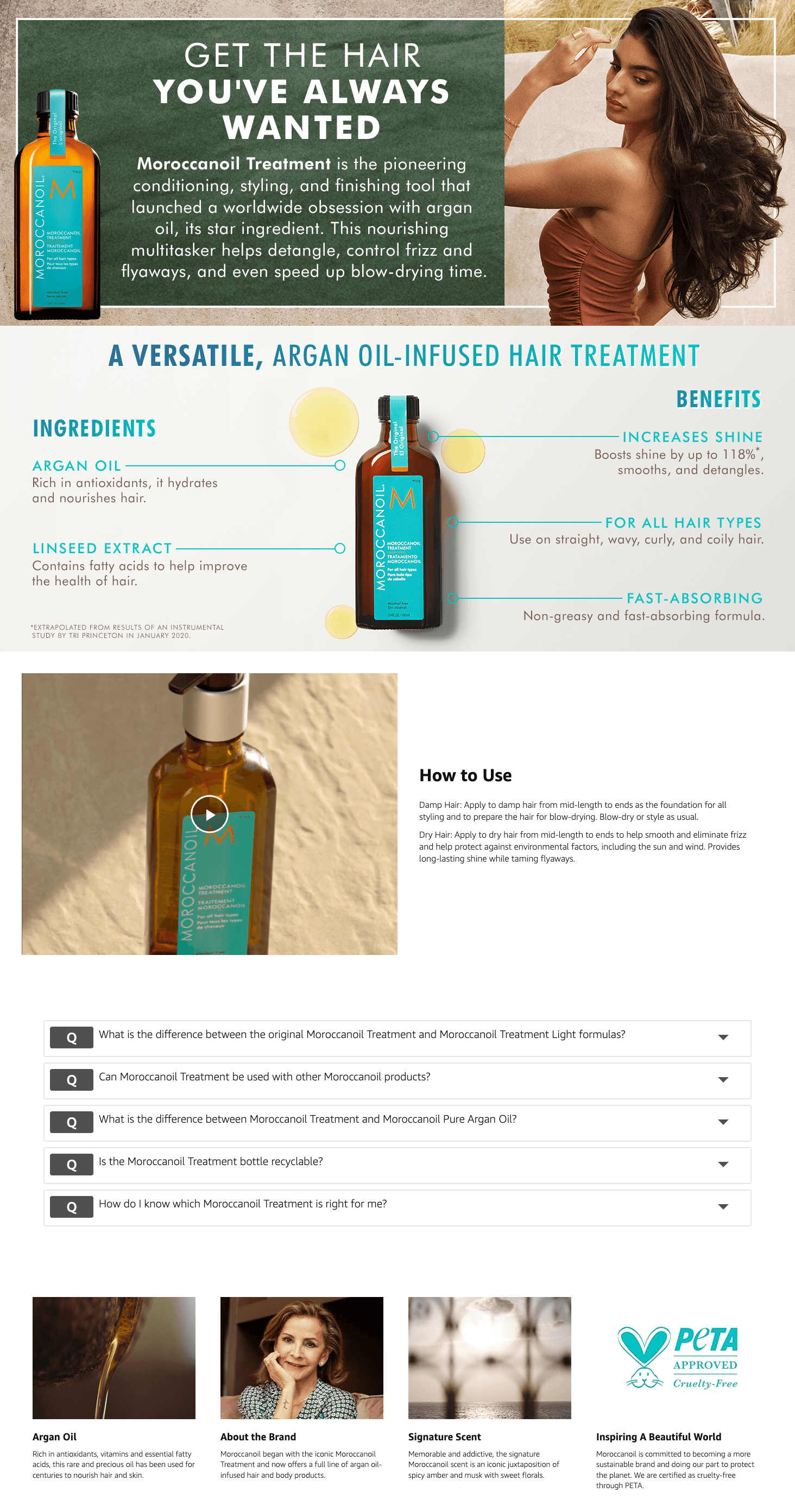 Premium A+ Content for Amazon.com: Moroccanoil Treatment