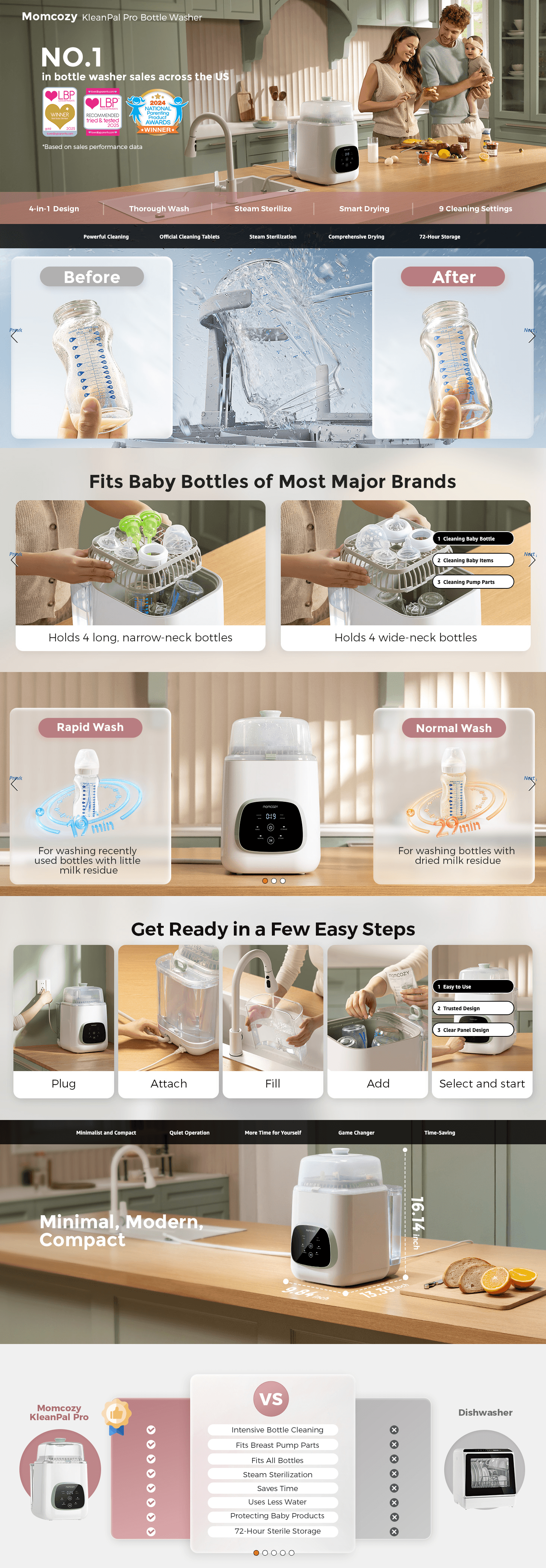 Premium A+ Content for Amazon.com: Momcozy KleanPal Pro Baby Bottle Washer