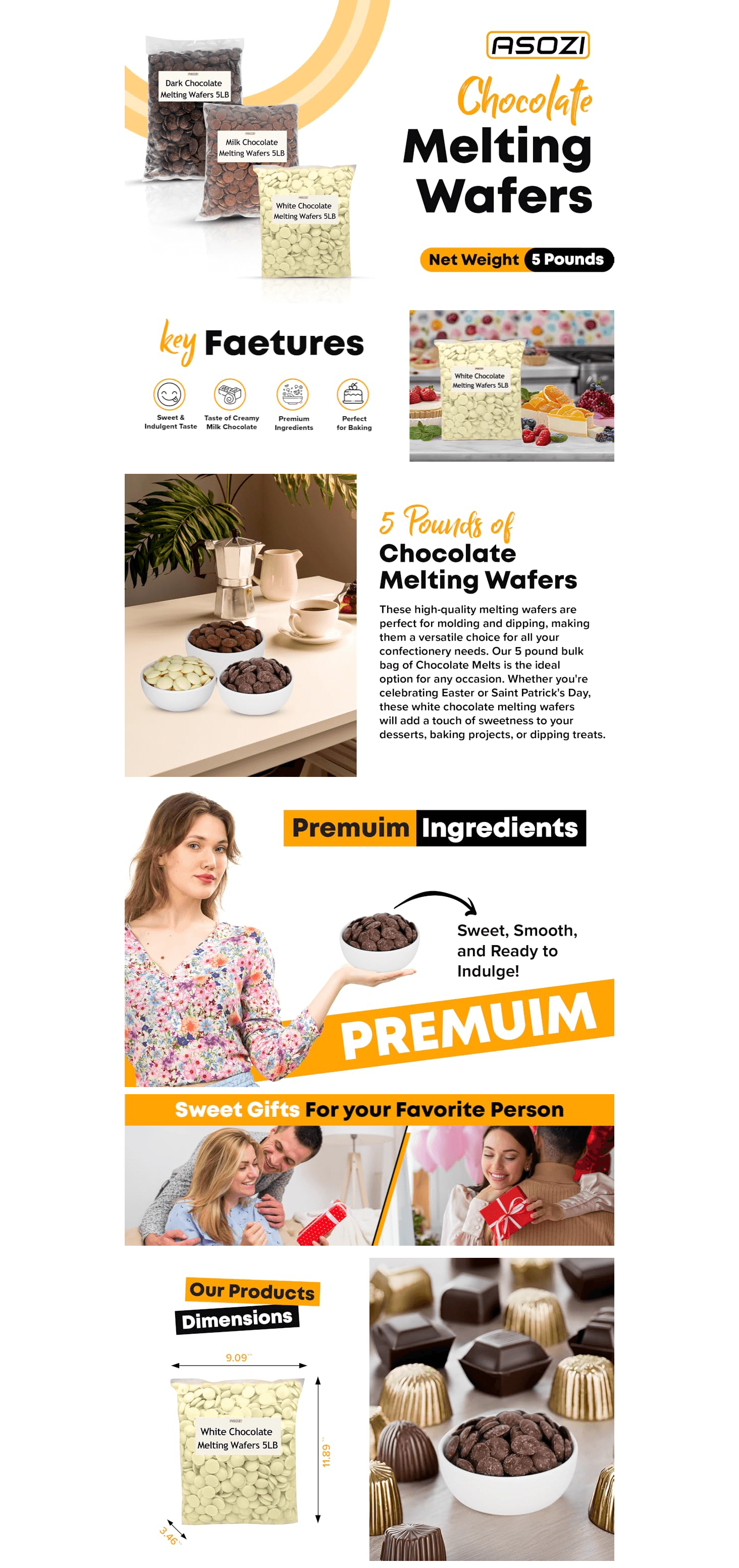 Premium A+ Content for Amazon.com : Merckens Coating Melting Wafers