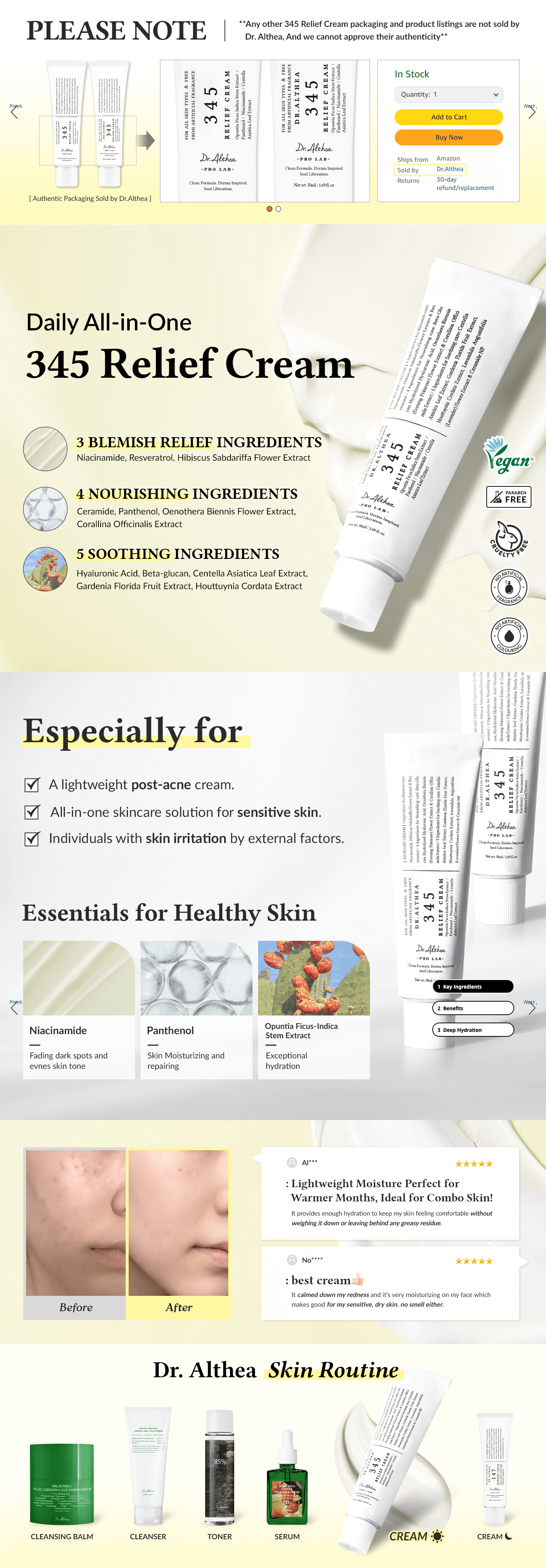 Premium A+ Content for Amazon.com: Dr.Althea 345 Relief Cream