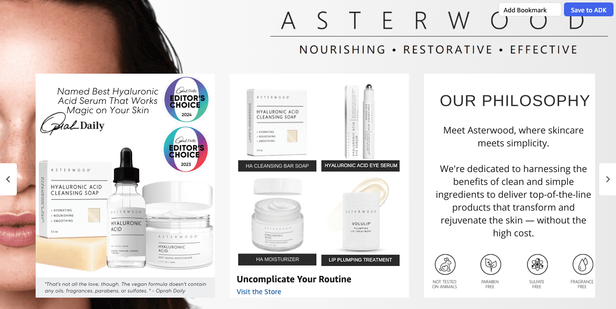 Brand Story for Amazon.com: Asterwood Hyaluronic Acid Serum for Face