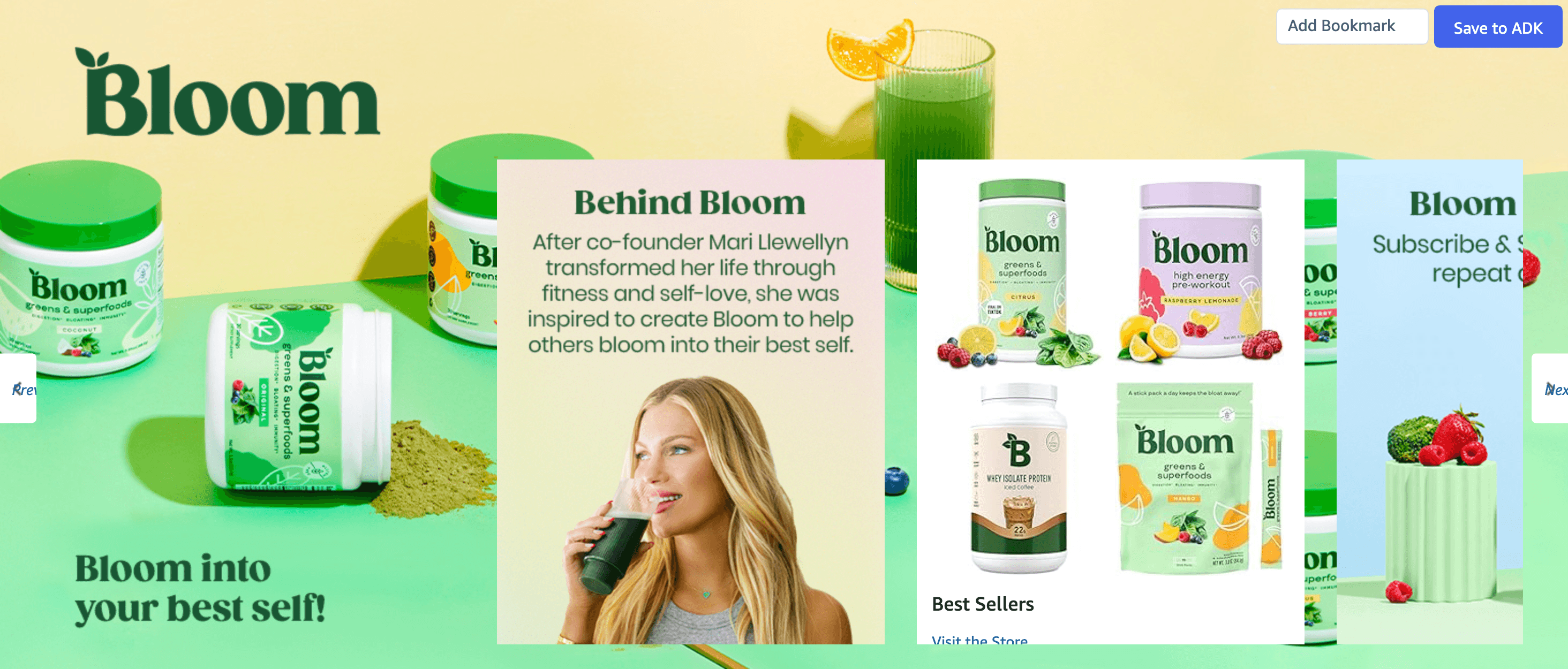 Brand Story for Amazon.com: Bloom Nutrition Sparkling Energy Drink