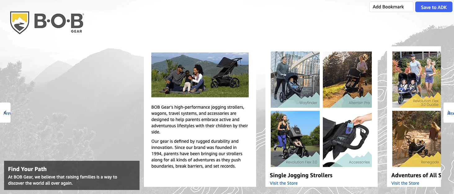Brand Story for Amazon.com : BOB Gear Revolution Flex 3.0 Duallie Double Jogging Stroller
