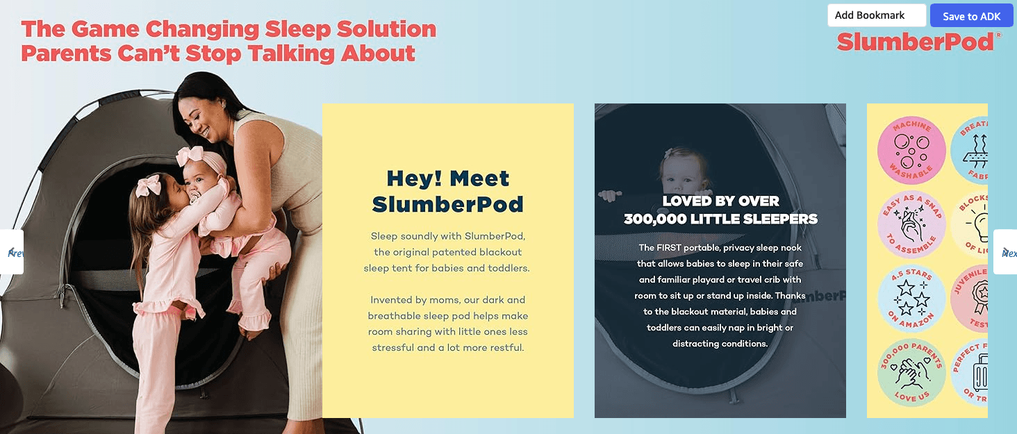 Brand Story for Amazon.com: SlumberPod The Original Blackout Sleep Tent Travel Essential for Babies and…