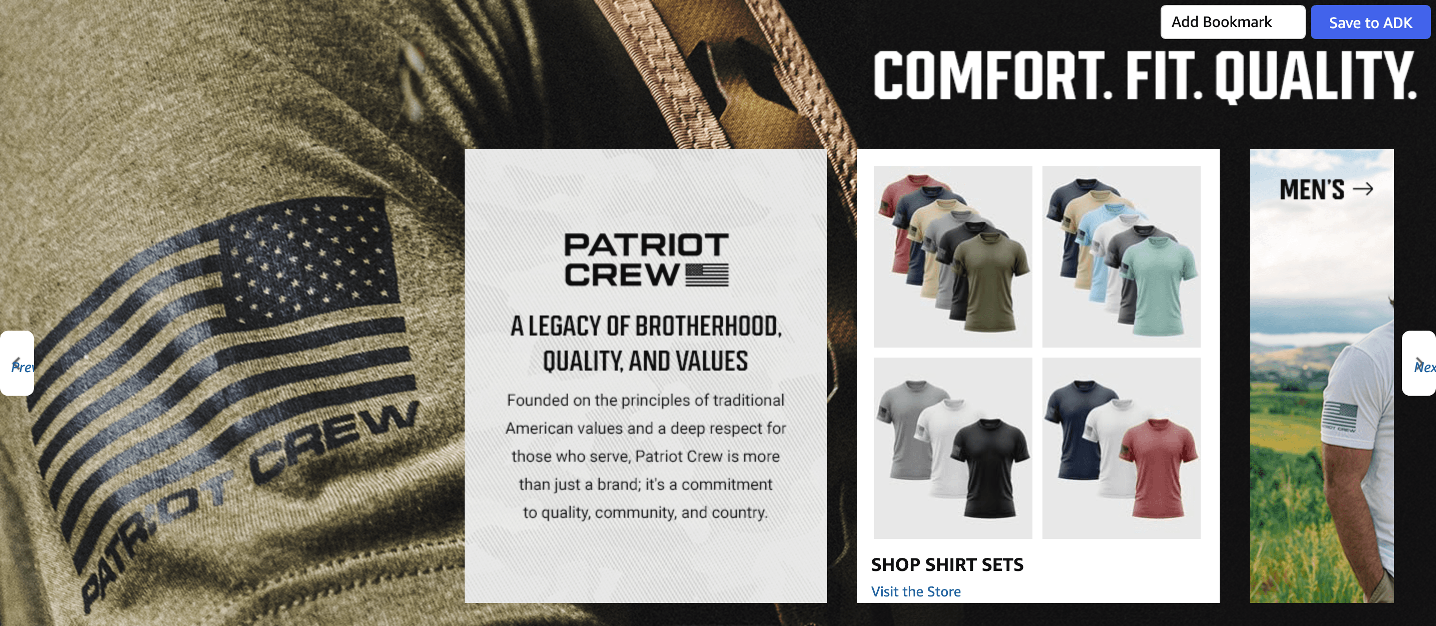 Brand Story for Amazon.com: Patriot Crew Men's Fresh T-Shirt