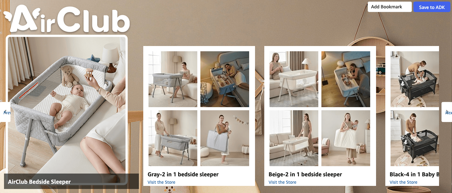 Brand Story for Amazon.com: AirClub Bassinet Bedside Sleeper