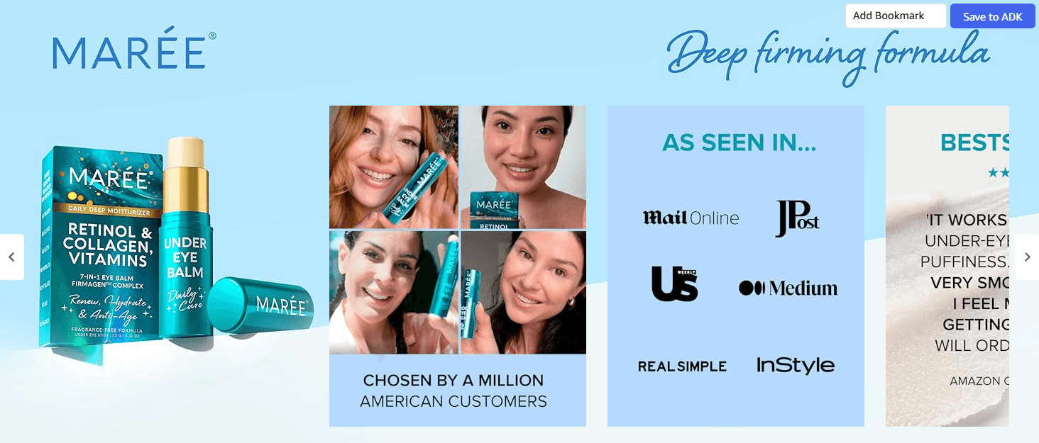 Brand Story for Amazon.com: MAREE Under Eye Balm Stick with Retinol & Ceramide Complex