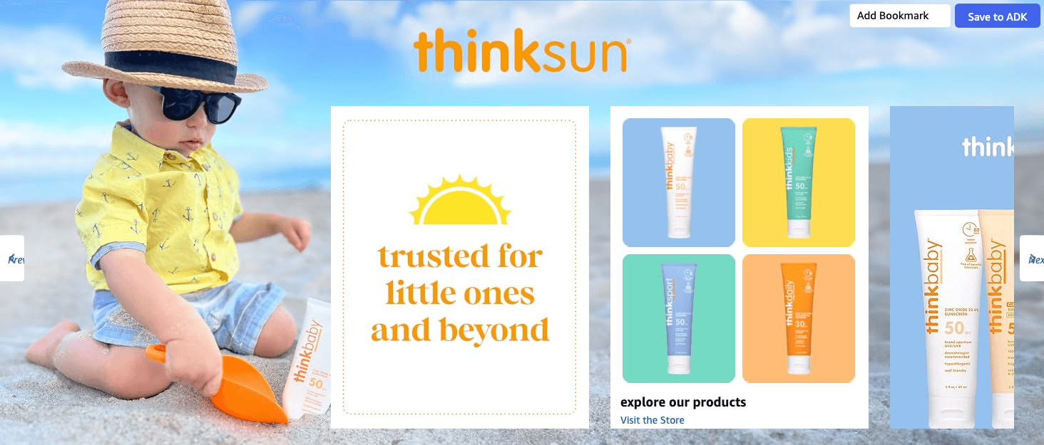 Brand Story for Amazon.com: Thinkbaby SPF 50+ Baby Mineral Sunscreen