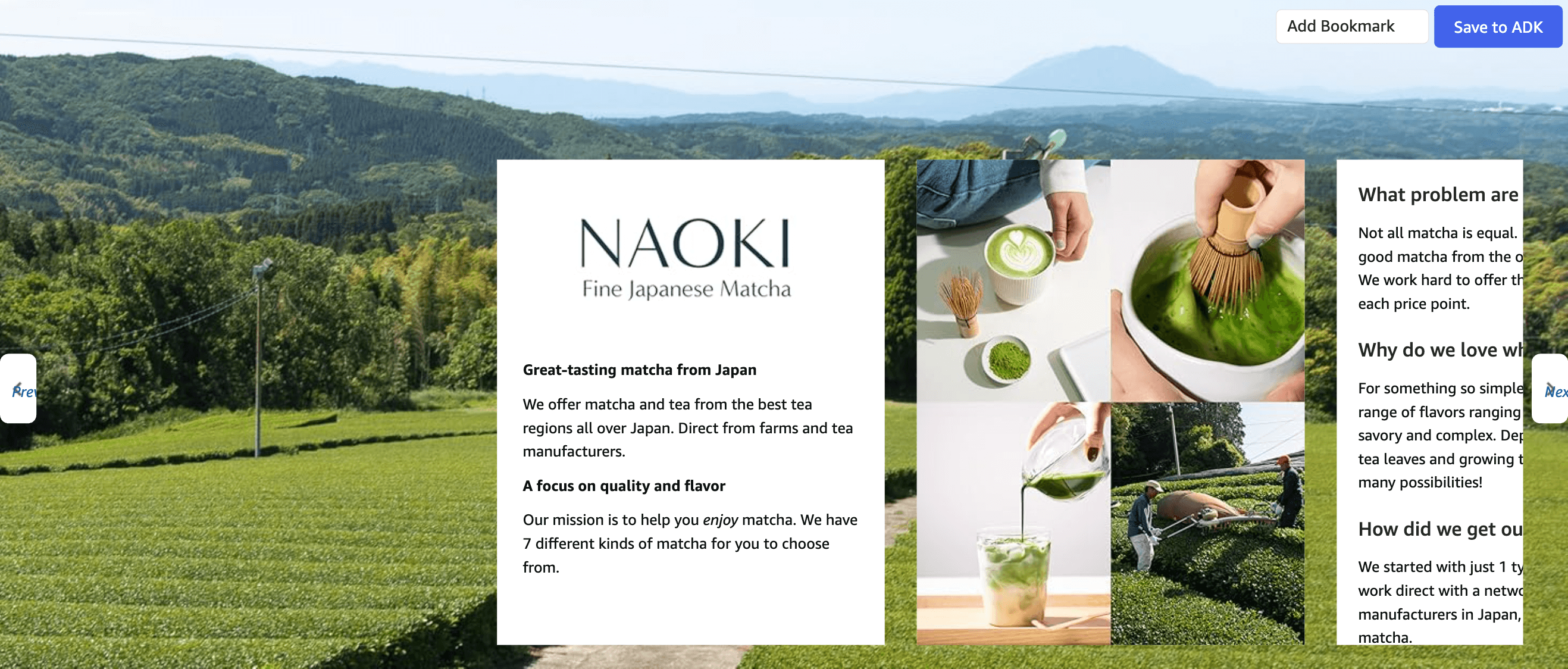 Brand Story for Amazon.com: Naoki Matcha Superior Ceremonial Blend