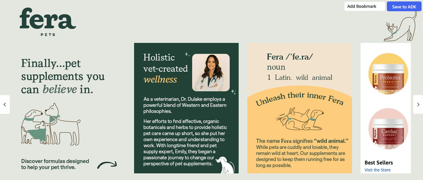 Brand Story for Amazon.com: Fera Pet Organics Probiotics for Dogs & Cats