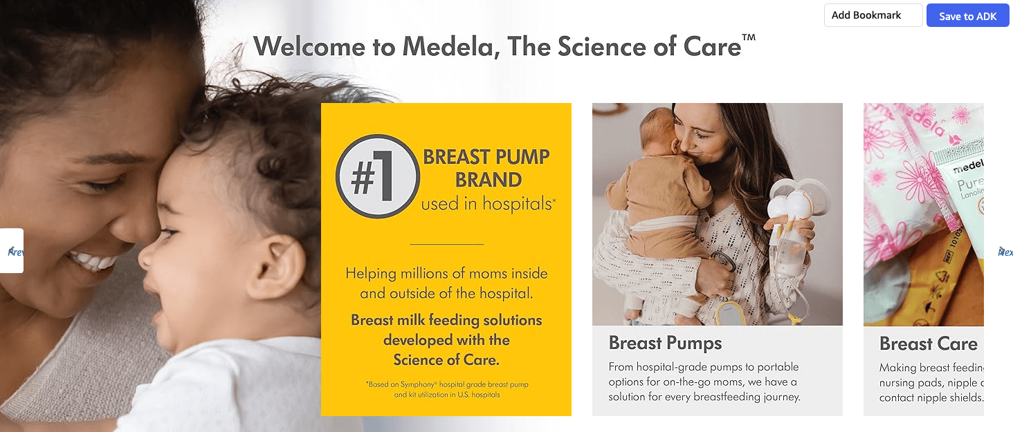 Brand Story for Amazon.com : Medela Manual breast pump with Flex Shields Harmony Single Hand for More…