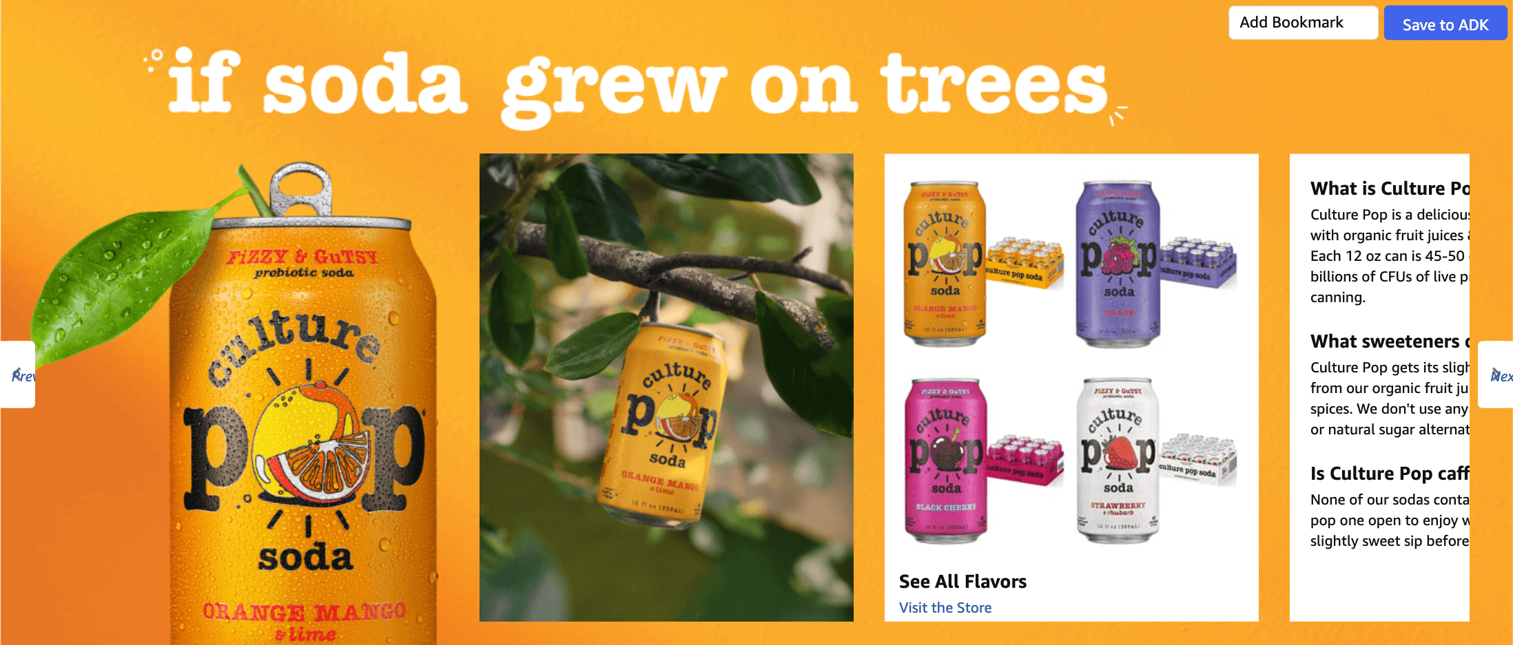 Brand Story for Amazon.com : Culture Pop Soda