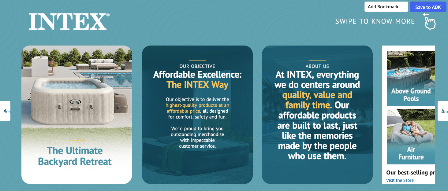 Brand Story for Amazon.com: Intex Kool Splash Inflatable Water Slide Swimming Pool Play Center with…
