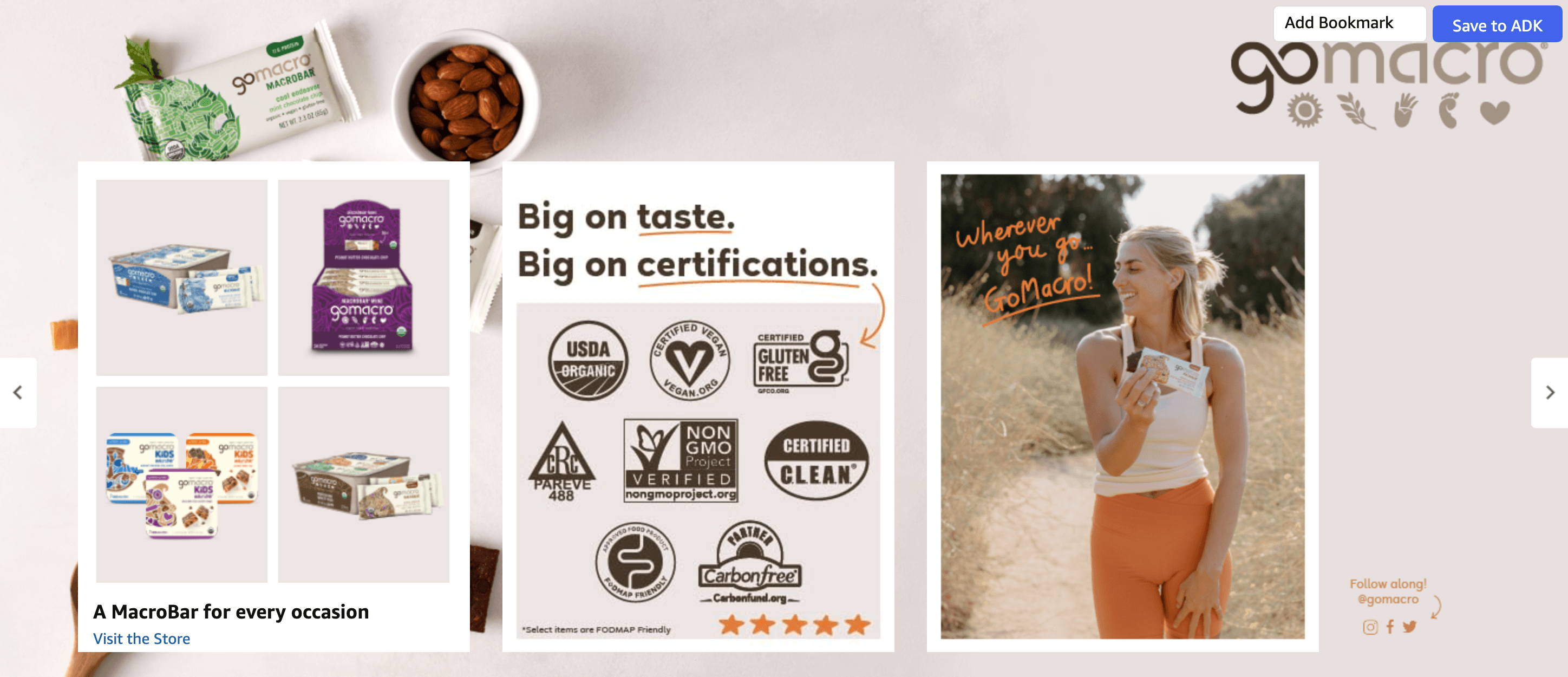 Brand Story for Amazon.com : GoMacro MacroBar Organic Vegan Protein Bars