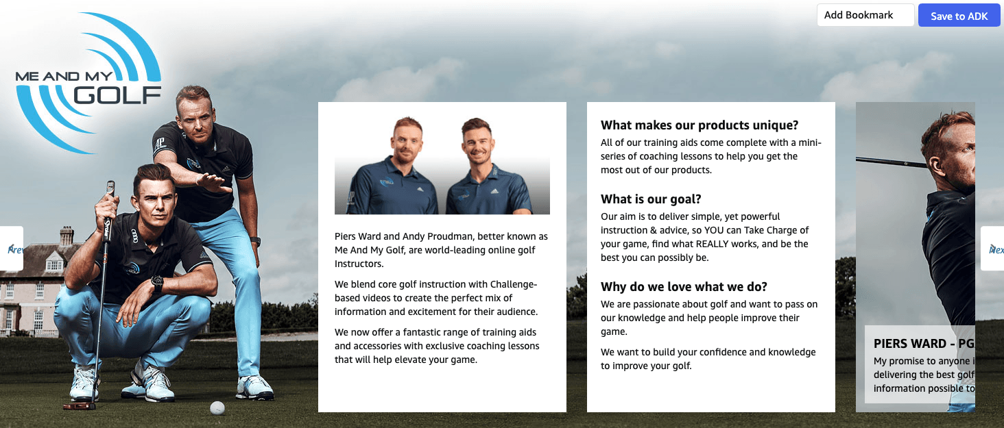 Brand Story for Amazon.com : ME AND MY GOLF Mini-max Mini Max Golf Training Mirrors