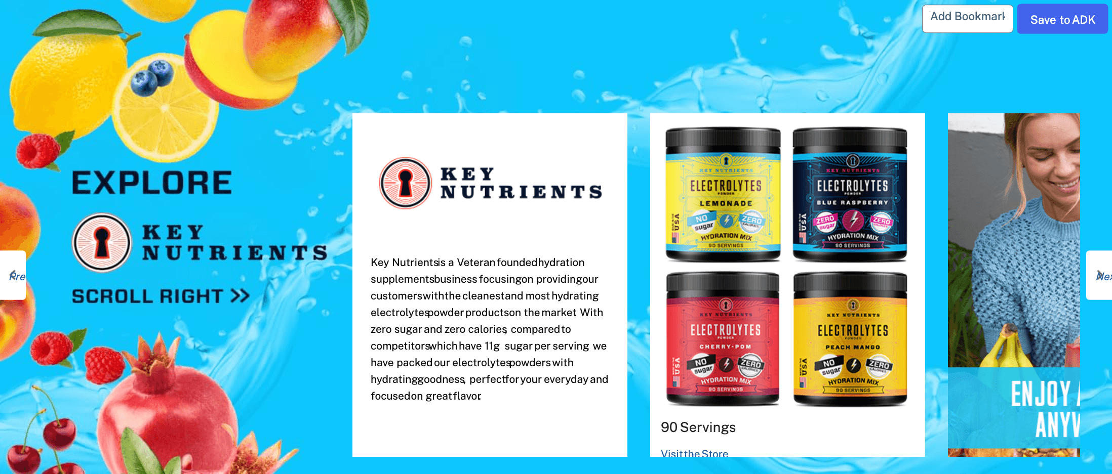 Brand Story for Amazon.com: KEY NUTRIENTS Multivitamin Electrolytes Powder No Sugar