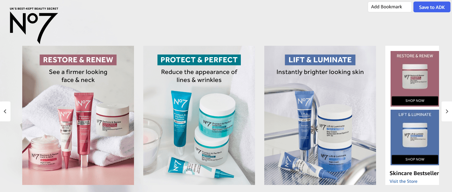 Brand Story for Amazon.com: No7 Lift & Luminate Triple Action Skincare Set