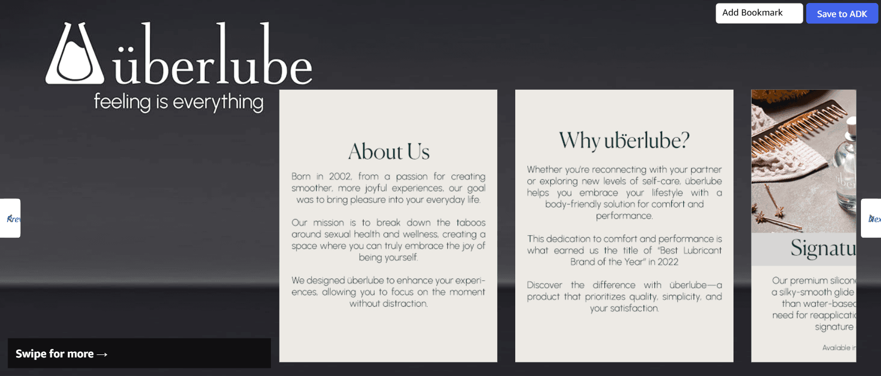 Brand Story for Überlube Luxury Lubricant
