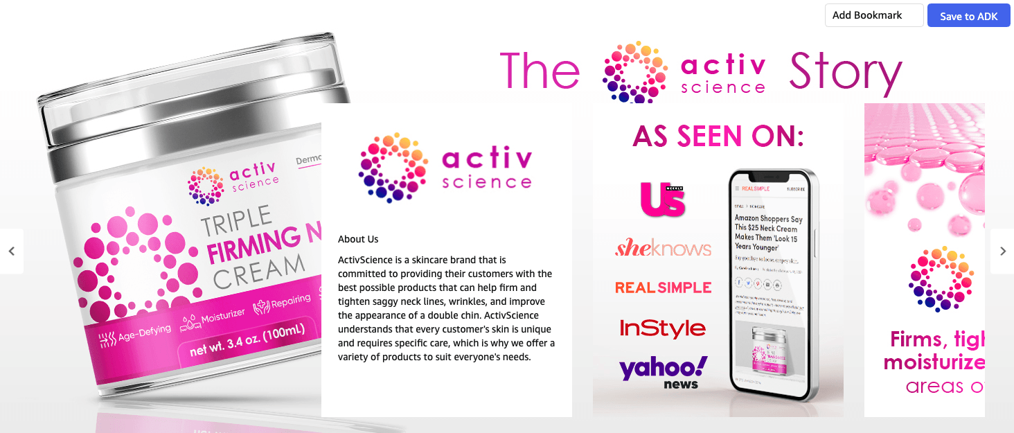 Brand Story for Amazon.com: ACTIVSCIENCE Neck Firming Cream