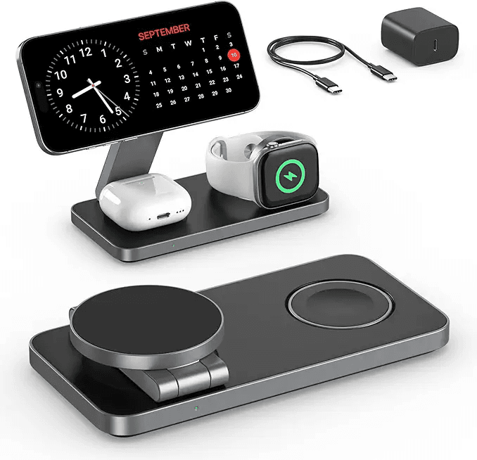 Main Images for Keepro 3 in 1 Wireless Charging Station for iPhone Magnetic Portable