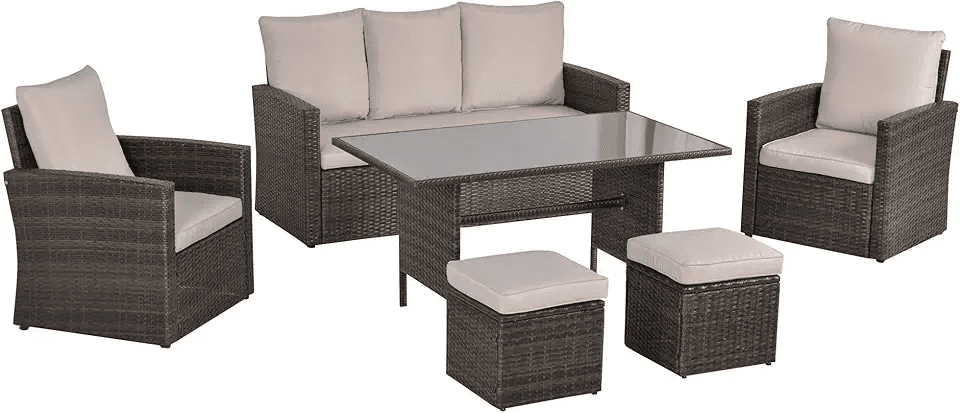 Main Images for Outsunny 6 Pieces Rattan Garden Furniture Set
