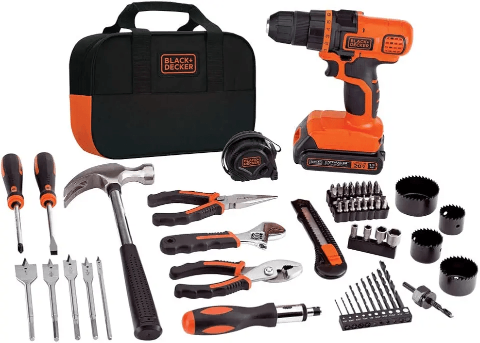 Main Images for BLACK+DECKER 20V MAX 68-Piece Cordless Drill and Home Tool Project Kit with Tool Storage…