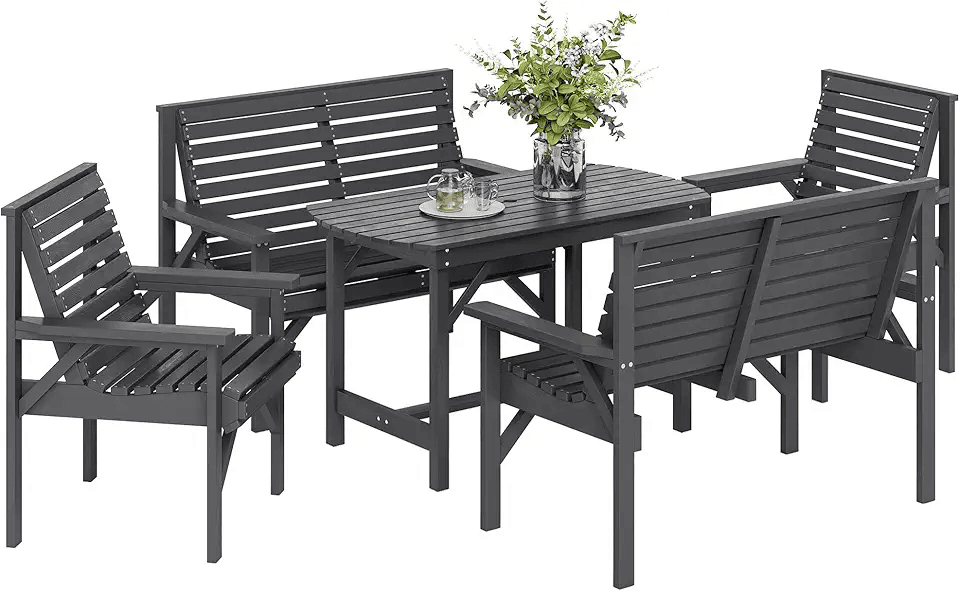Main Images for Outsunny 5 Piece Wooden Garden Dining Set for 6