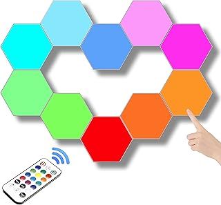 Shows the core product clearly with all hexagonal light panels and remote control to help shoppers identify what they are purchasing.