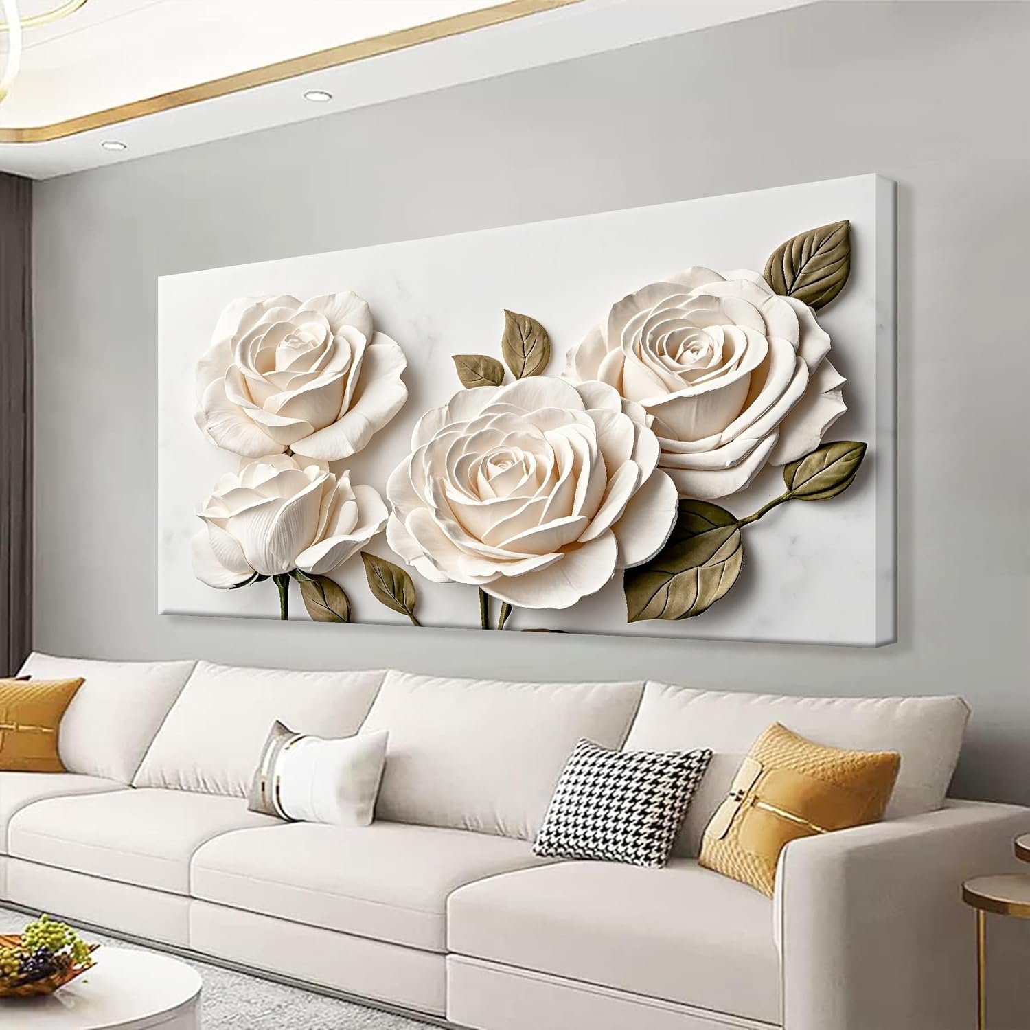 Showcases how the product enhances the aesthetic appeal of a living room, creating an elegant and sophisticated atmosphere.