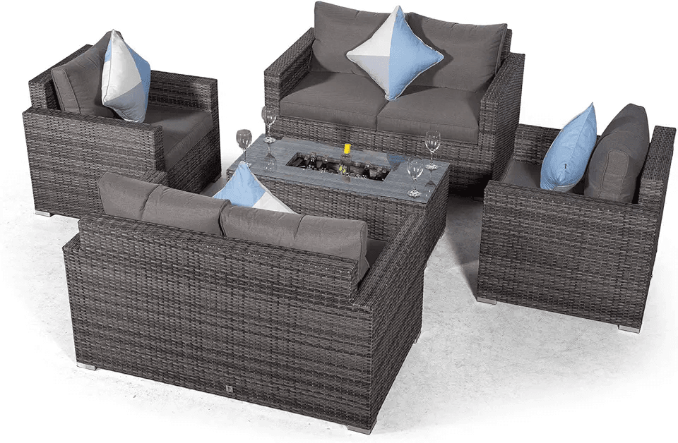 Main Images for Giardino Sydney 6 Seater Grey Rattan Conversation Sofa Set with 2 x Loveseats