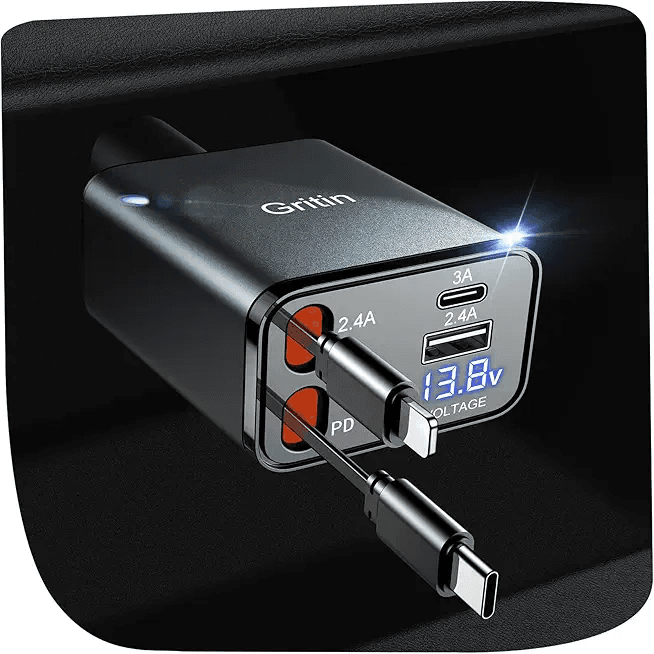 Main Images for Gritin Retractable Car Charger