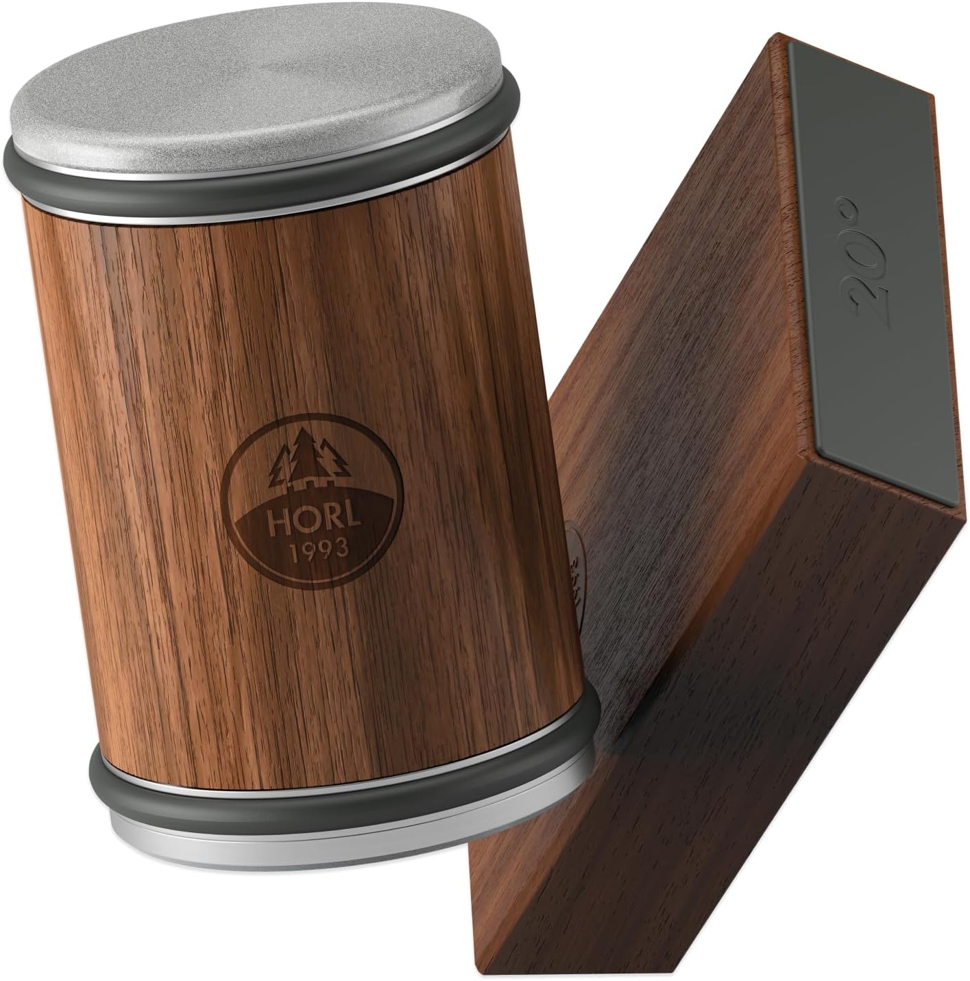 Showcases the premium materials and craftsmanship of the product, highlighting its wood grain texture and metal components. Displays the main product…